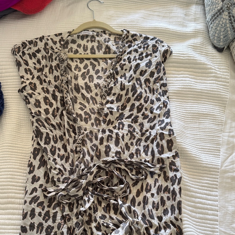 Leopard Print Wrap Top